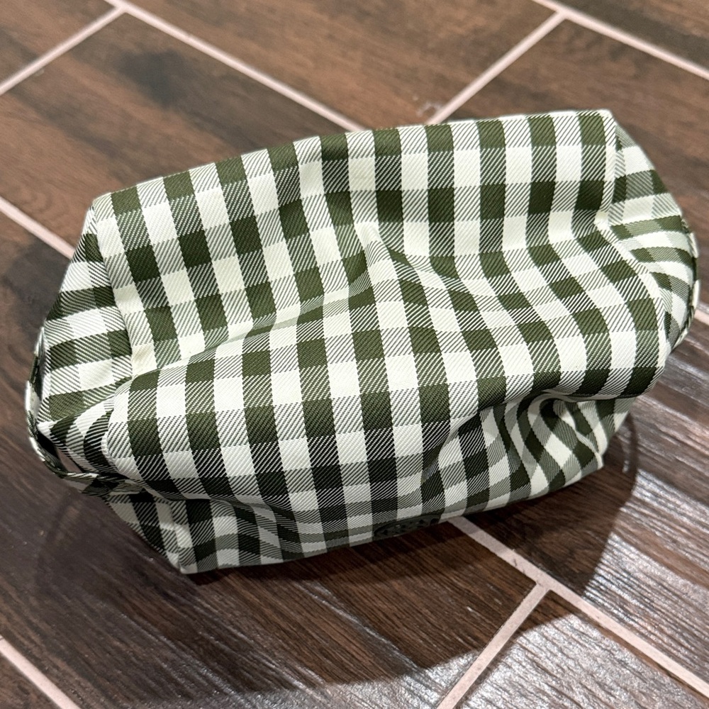 Tory Burch Green Checkered Cosmetic Bag - Picture 2 of 6